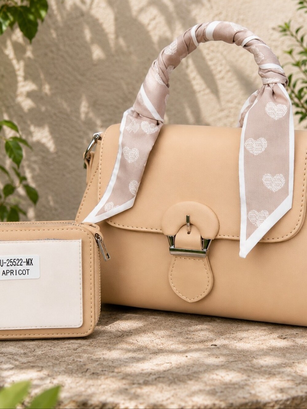 2Louise et Cie Cream Satchel with Scarf Handle - Picture 5 of 5